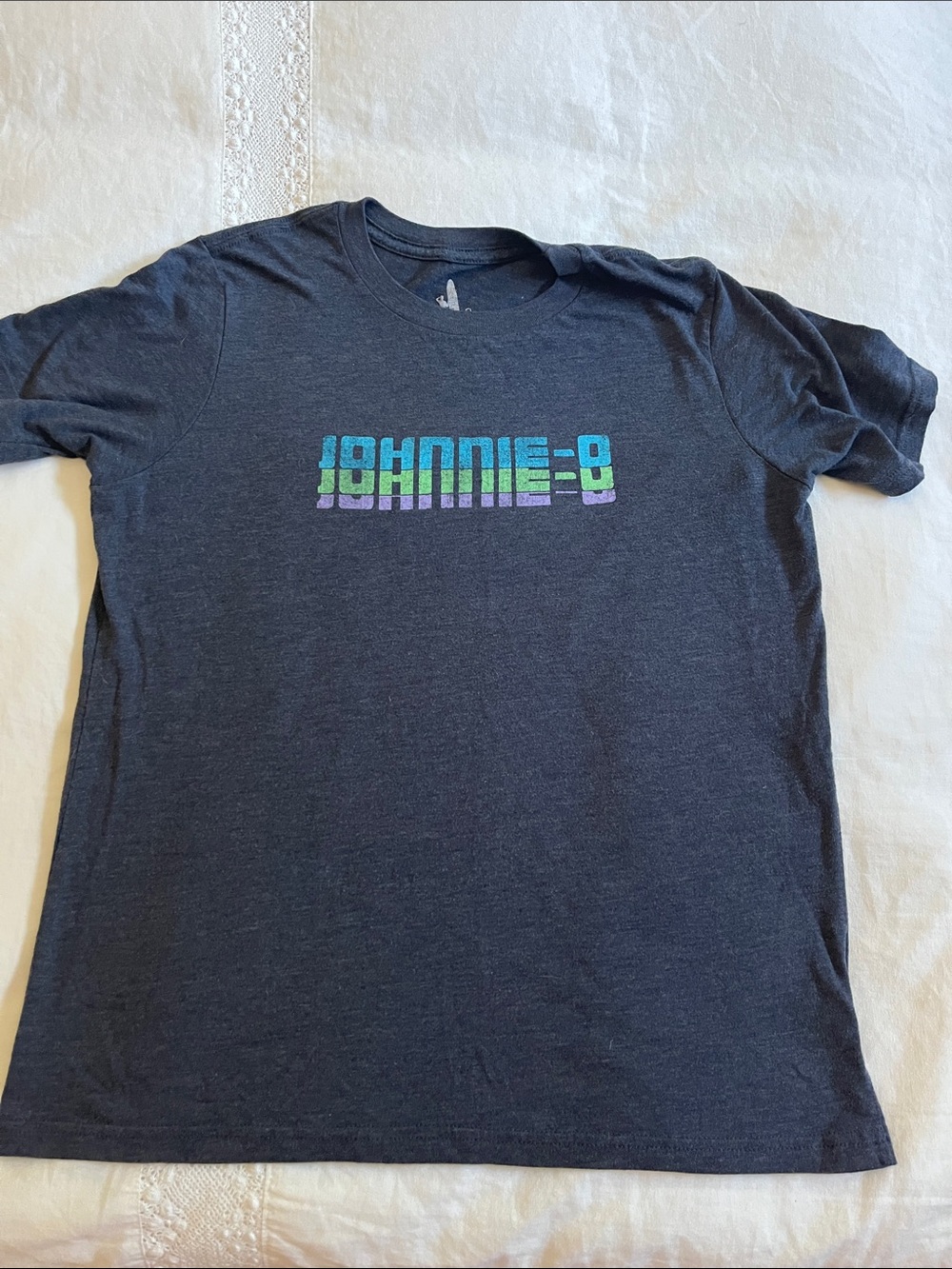 Johnnie-O Blue/Green/Purple Logo T-Shirt, Size 14/16